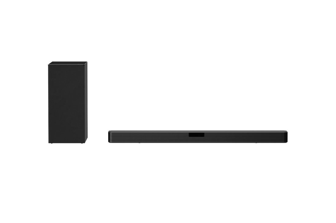 LG Soundbar SN5, widok z przodu z subwooferem, SN5