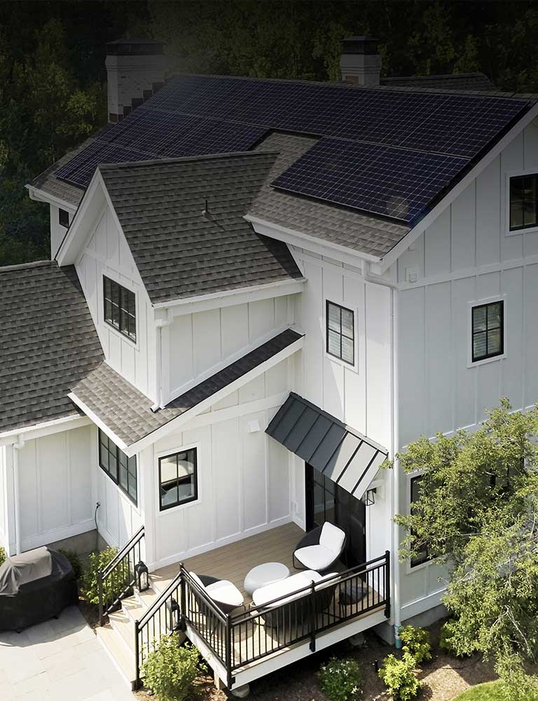 The roof of the premium villa has a LG solar panel.