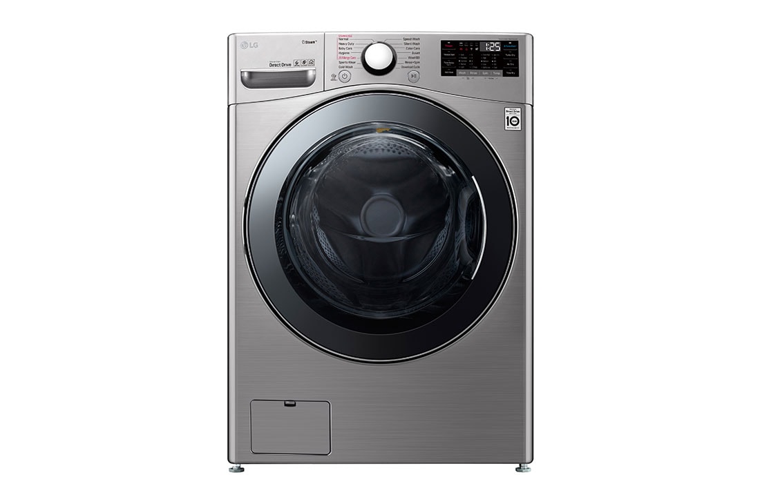 LG 24Kg Front load washing machine, Stainless Steel colour, Steam™, ), 6 Motion DD Motor, ThinQ™ (Wi-Fi),, Front, F0P3CYVDT