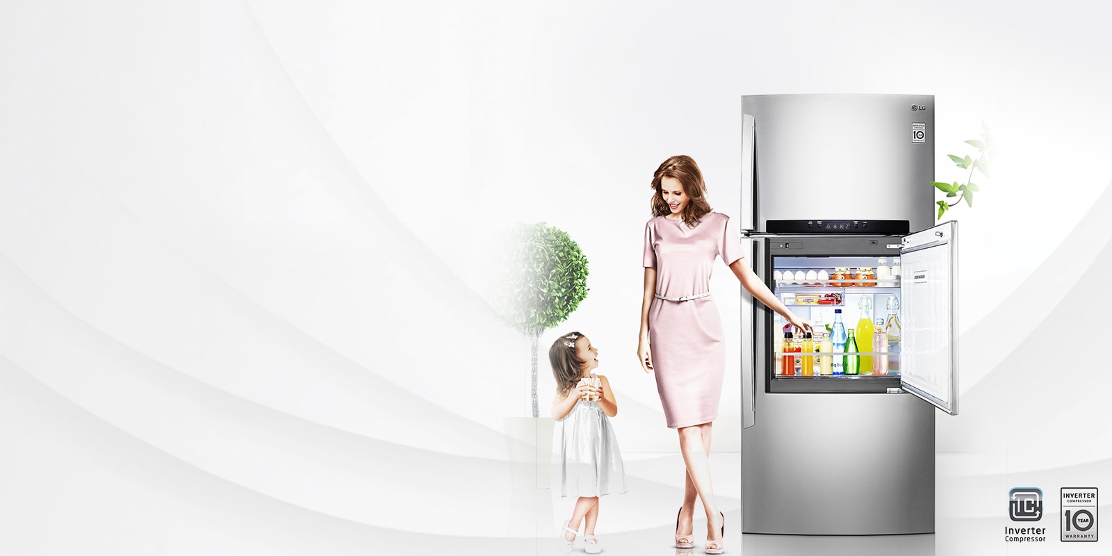 ثلاجة ذات مجمد مع ميزة Door-in-Door™ من