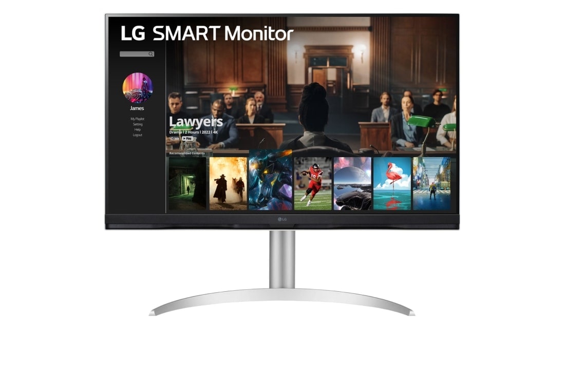 LG شاشة LG MyView Smart Monitor دقة 4k مقاس 32 بوصة, صورة أمامية, 32SQ730S-W