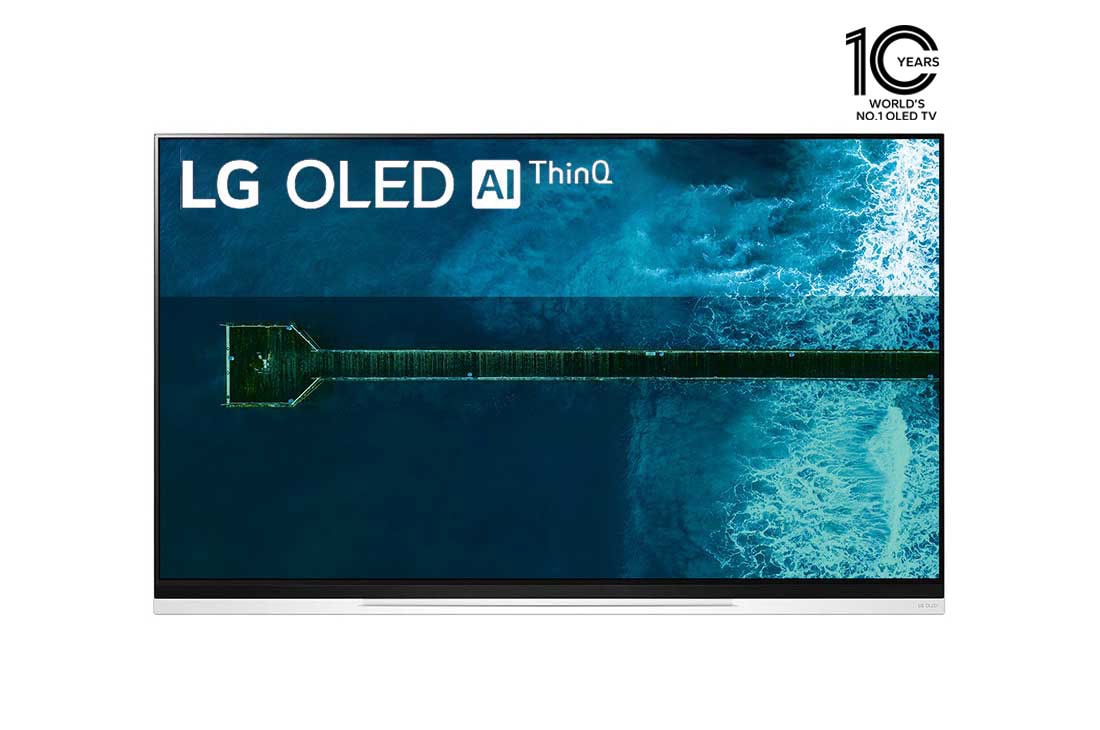 LG تلفزيون OLED مقاس 65 بوصة من مجموعة E9 من LG تصميم صورة على زجاج، تلفزيون 4K HDR الذكي، تلفزيون w/ThinQ AI, OLED65E9PVA