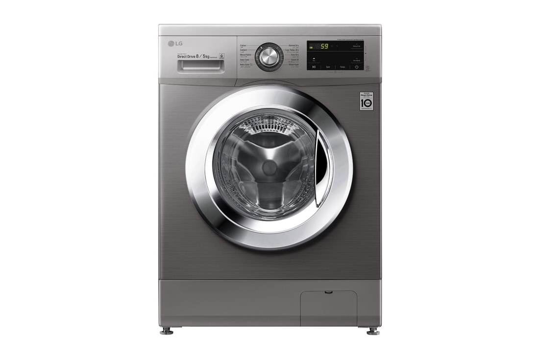 LG F2V5PGP2T Washing Machine: Advanced Laundry Care, Front View, F2V5PGP2T