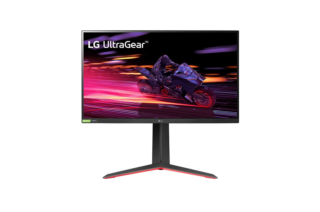 LG Monitor para juegos UltraGear ™ Full HD 240Hz IPS 1ms (GtG) de 27'' compatible con NVIDIA® G-SYNC®,  vista frontal, 27GP750-B