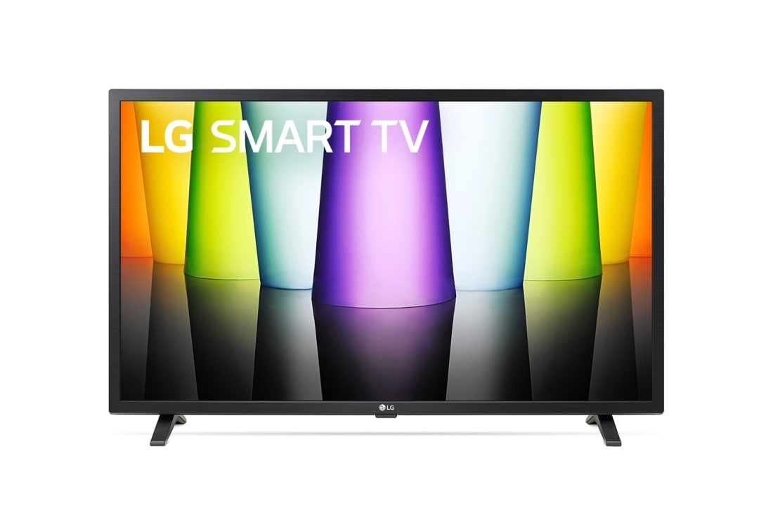 LG HD Smart TV 32'', Una vista frontal del televisor LG Full HD con una imagen de relleno y el logotipo del producto en, 32LQ630BPSA