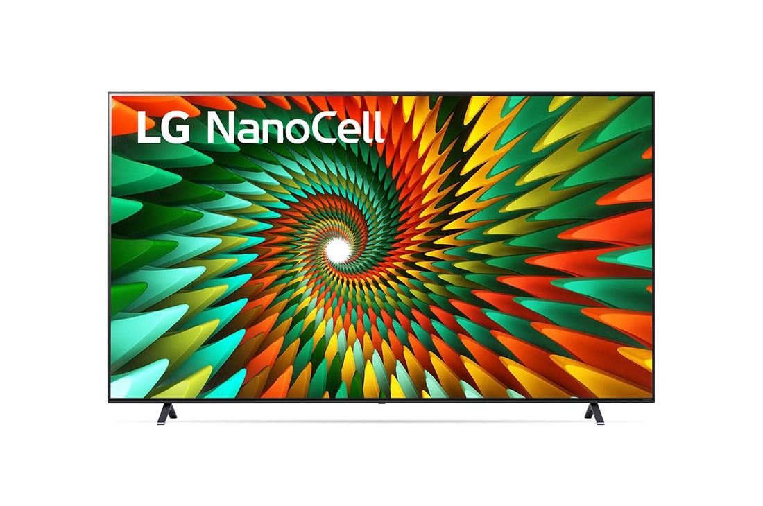 LG NanoCell 4K ThinQ AI 86'' , Una vista frontal del televisor LG NanoCell, 86NANO77SRA