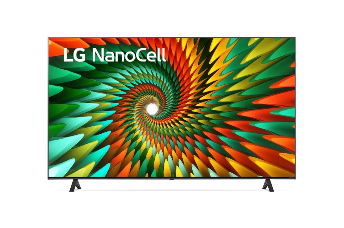 LG NanoCell 4K ThinQ AI 55'' , Una vista frontal del televisor LG NanoCell, 55NANO77SRA