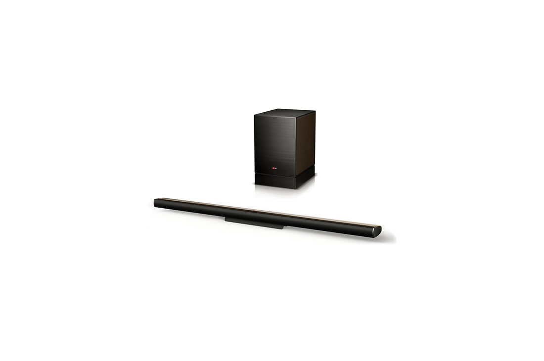 LG 2.1 Ultra Slim Speakerbar der Riesling Gold Edition mit drahtlosem aktivem Subwoofer, Bluetooth und 310 Watt, NB4534A