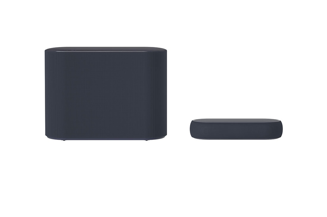 LG 3.1.2 Dolby Atmos® Design-Soundbar mit 320 Watt | drahtloser Subwoofer | LG DQP5, Vorderansicht mit Subwoofer, DQP5