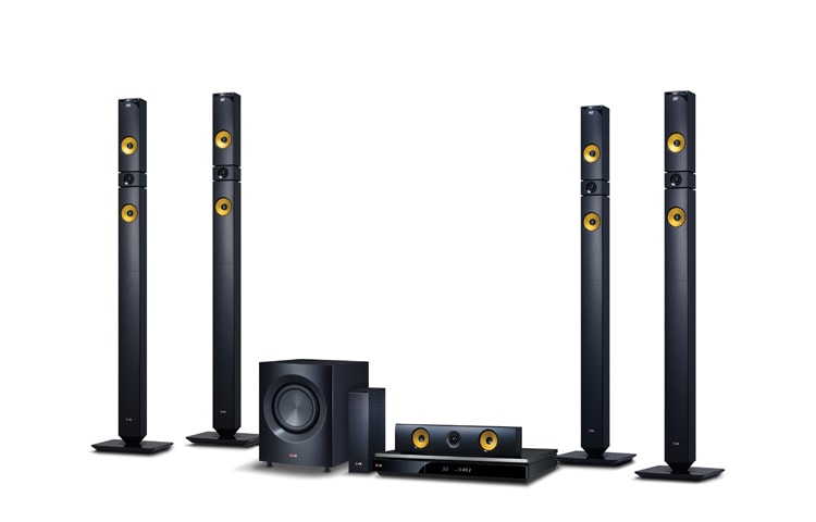 LG 9.1 3D Sound Blu-ray Heimkino mit gelben Aramidlautsprechern, 4K Upscaler, Smart TV und Private Sound Mode, BH9530TW