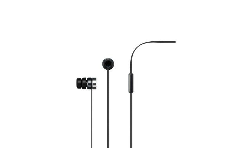 LG Quadbeat Headset in schwarz oder weiß mit dezentem LG Branding, HSS-F410