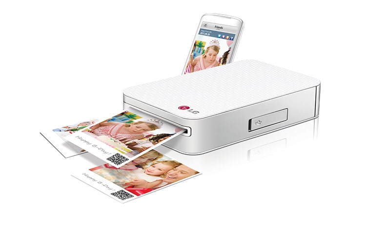 LG Mobiler Lifestyle-Printer mit ZINK (Zero Ink-)Technologie, Bluetooth-Unterstützung, NFC Funktion und QR-Code-Generator, PD233