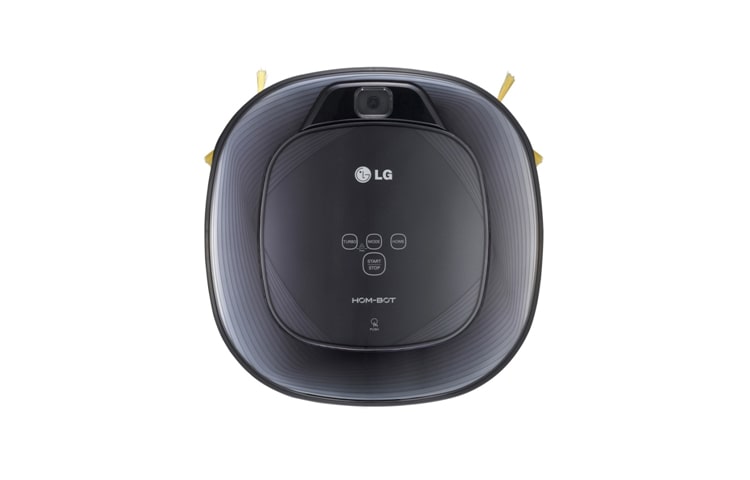 LG Quadratischer Roboterstaubsauger in schwarzem 3D-Design mit 2 integrierten Kameras, Antistoßkontrolle und 7 Reinigungsprogrammen, VR6270LVMB