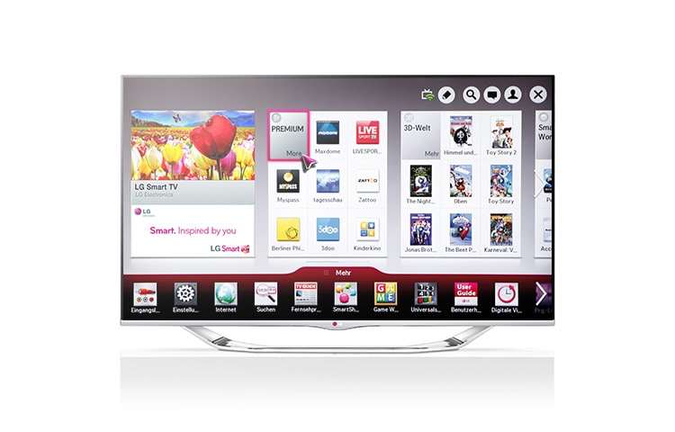 LG CINEMA 3D Smart TV mit 106 cm (42 Zoll) Bildschirmdiagonale, elegantem Standfuß und Magic Remote, 42LA7408