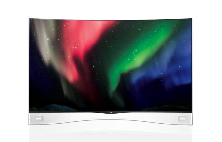 LG CURVED OLED CINEMA 3D Smart TV mit gebogenem 138 cm (55 Zoll) Display und transparentem Standfuß, 55EA9809