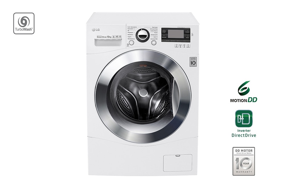 LG Waschmaschine mit TurboWash™, 12 kg Fassungsvermögen und Tag On NFC Funktion, F1495BDN2H