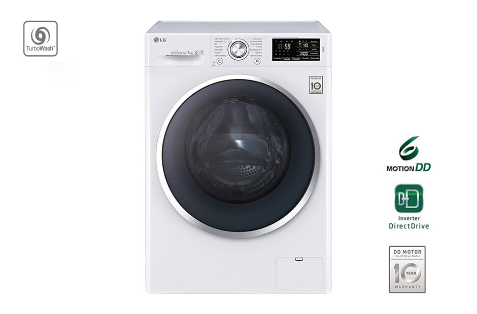 LG Waschmaschine mit TurboWash™, 7 kg Fassungsvermögen und Tag On NFC Funktion, F14U2QCN2H