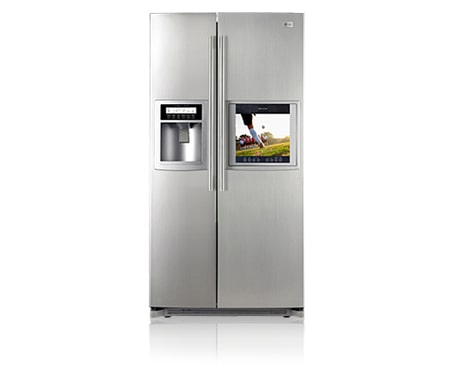 LG Side by Side Fridge with 15'' LCD TV and Remote Control, GR-G227TVS