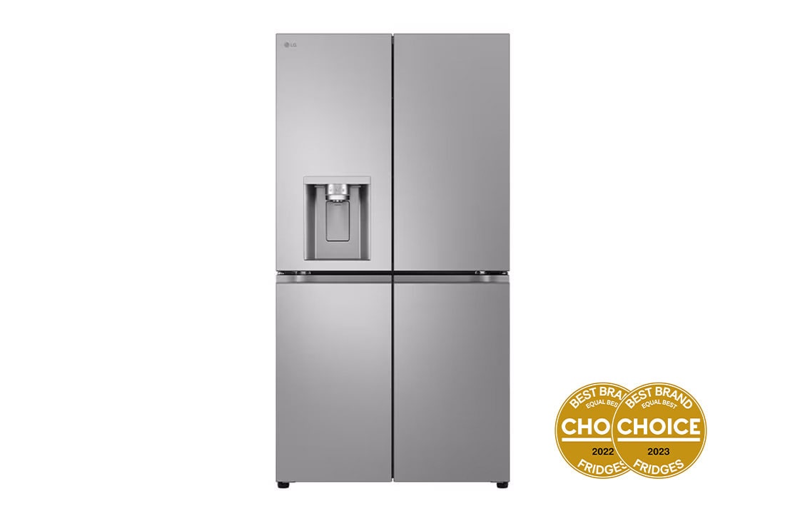 LG 637L French Door Fridge in Stainless Finish, Front View, GF-L700PL