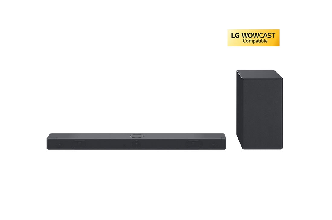 LG C Series Sound Bar SC9S, Front angle view of Sound Bar and Woofer, SC9S