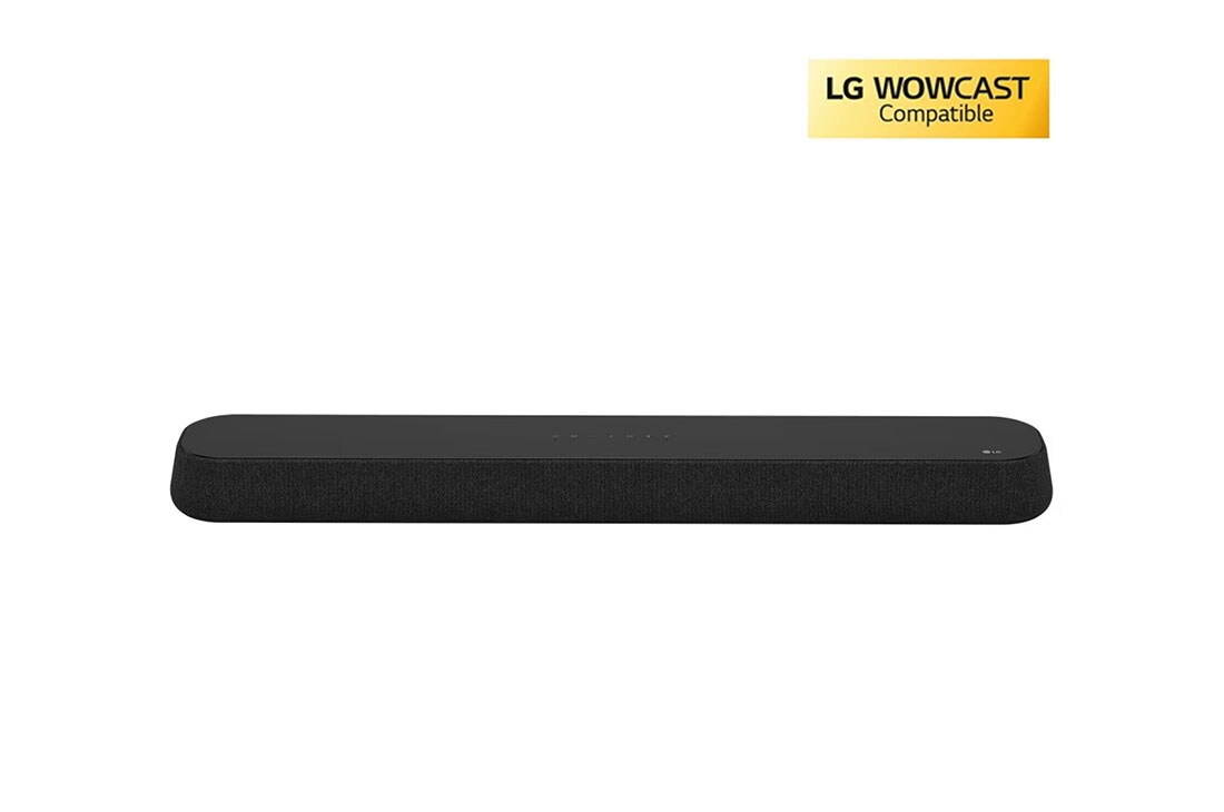 LG Sound Bar Eclair SE6S, 45 degree front angle view of Soundbar, SE6S