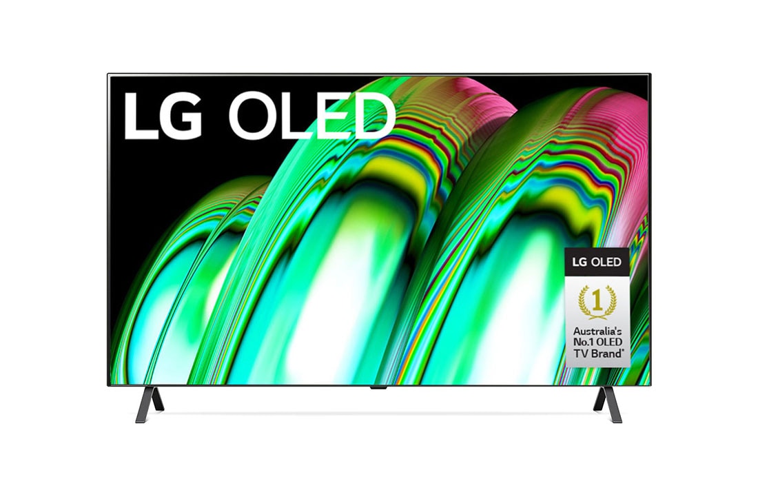 LG OLED TV A2 55 inch 4K Smart TV Dolby Vision IQ and Dolby Atmos, Front view , OLED55A2PSA