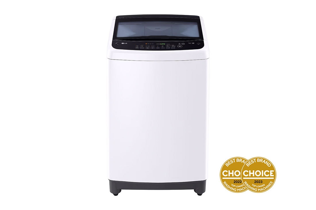 LG 7.5kg Top Load Washing Machine with Smart Inverter Control, front view, WTG7520