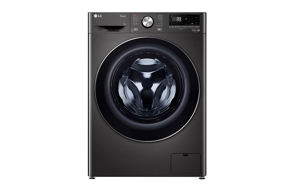 LG 9kg Series 9 Front Load Washing Machine with Steam+, Front view, WV9-1409B