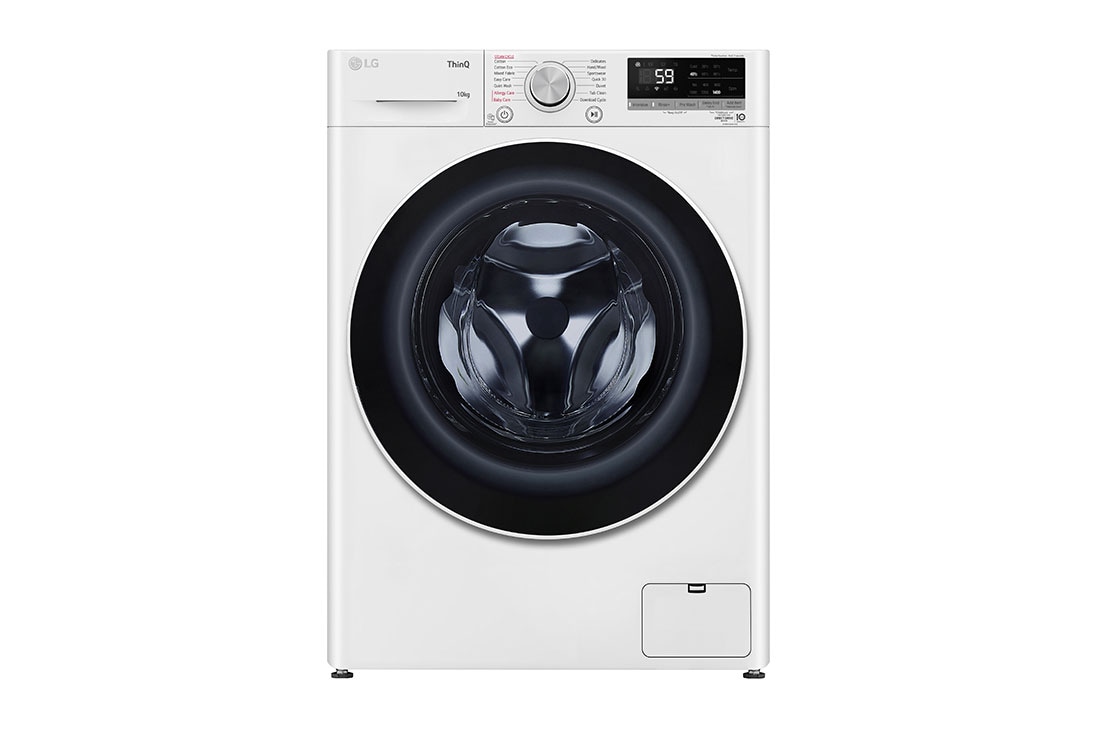 LG 10kg Series 5 Front Load Washing Machine with Steam, Front view, WV5-1410W