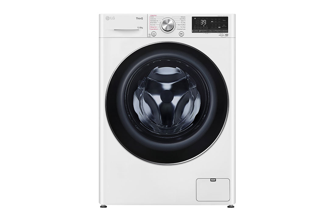 LG 12/8kg Series 9 Front Load Washer Dryer Combo with Steam, WVC9-1412W, WVC9-1412W