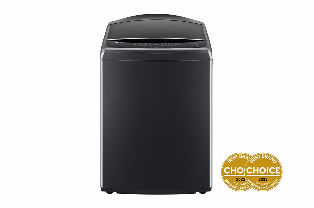 LG 12kg Series 9 Top Load Washing Machine with AI DD®  in Platinum Black, Front view, WTL9-12B