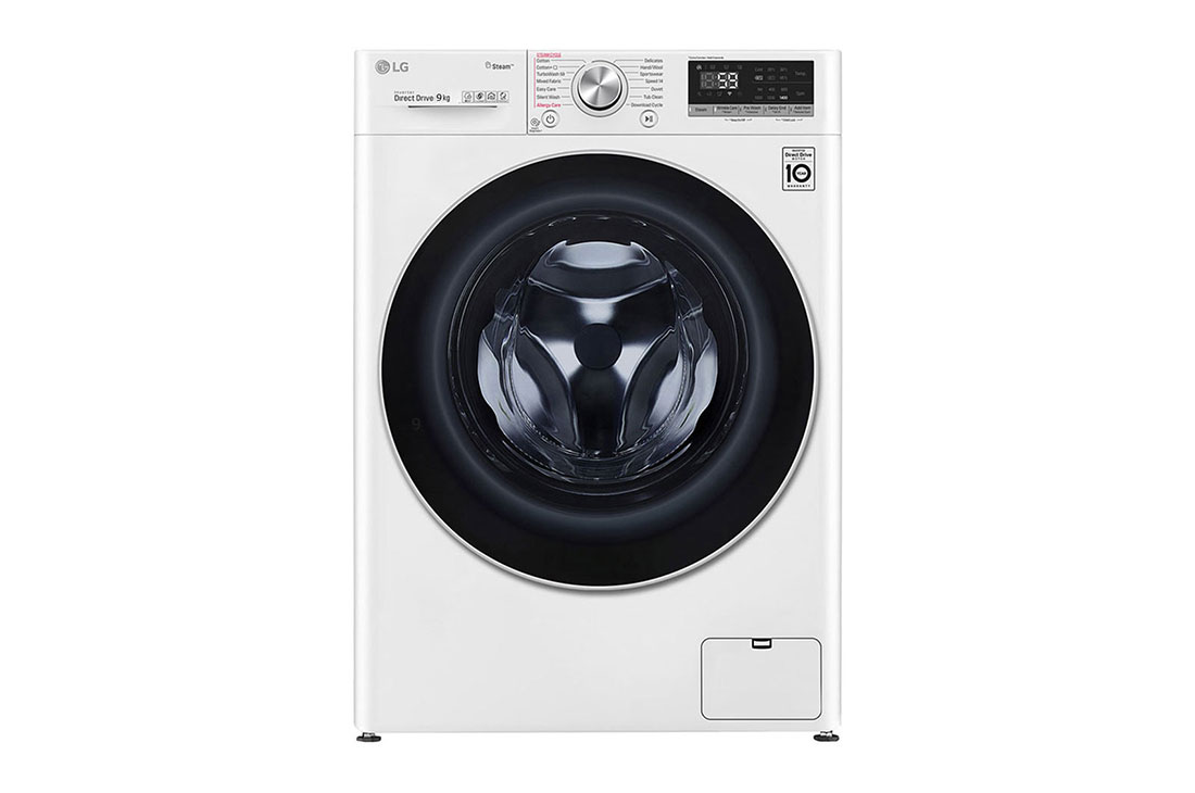 LG TurboWash™ 39 - lavage optimale en 39 minutes | Moteur AI DD™ reconnaît votre linge | A | 9kg | Moins de repassage grâce à la vapeur, F4V909P2E