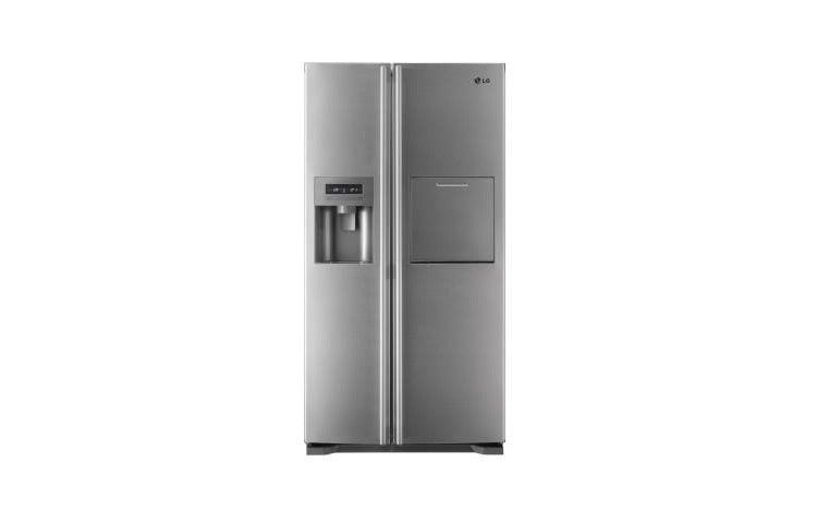 LG Réfrigérateur Side by side avec Linear Compressor, No Frost, Soft touch Homebar, distributeur d'eau, de glace et Bioshield, GS5162AVMZ