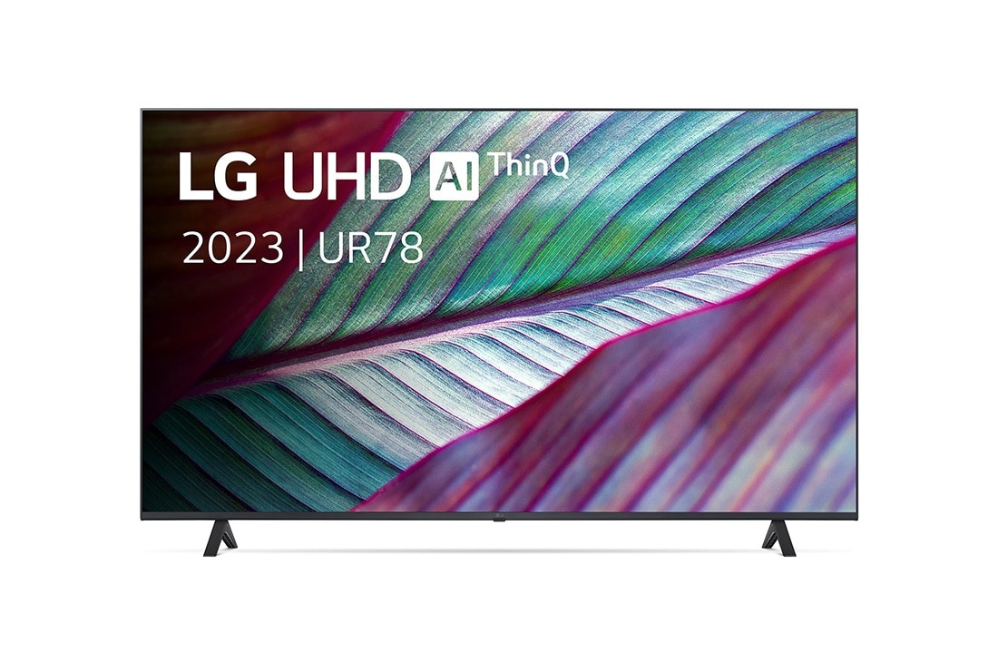 LG 55 pouces LG LED UHD UR78 4K Smart TV - 55UR78006LK, Vue avant du téléviseur UHD de LG, 55UR78006LK
