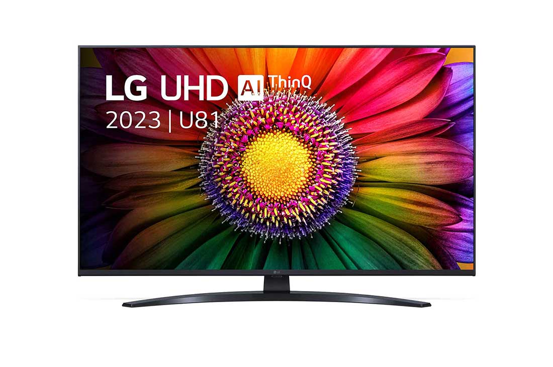 LG 43 pouces LG LED UHD UR81 4K Smart TV - 43UR81006LJ, Vue avant du téléviseur UHD de LG, 43UR81006LJ