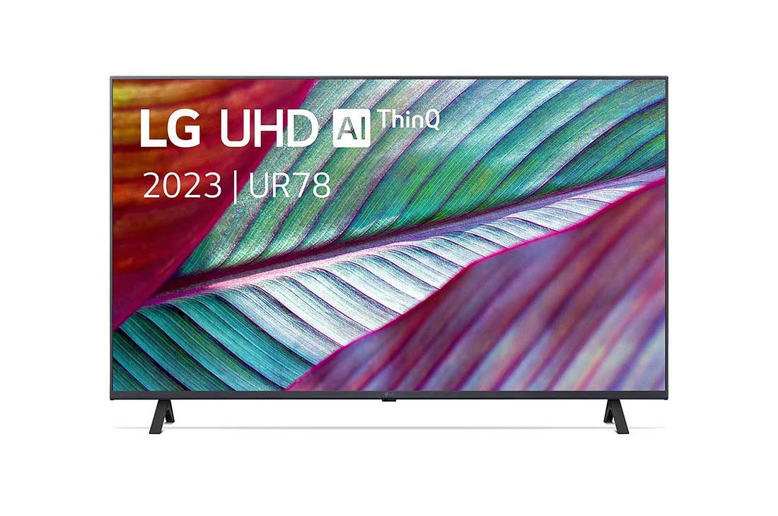 LG 43 pouces LG LED UHD UR78 4K Smart TV - 43UR78006LK, Vue avant du téléviseur UHD de LG, 43UR78006LK