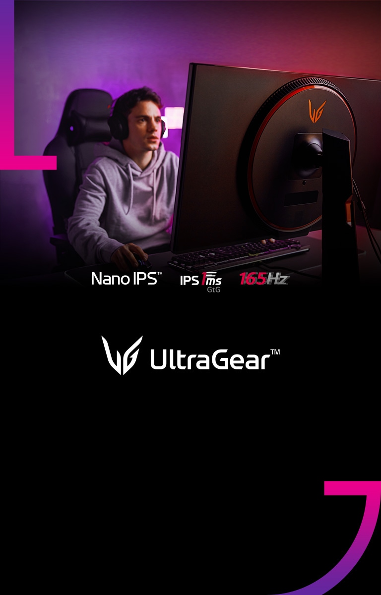 С LG UltraGear™ монитор геймърът се фокусира върху играта.
