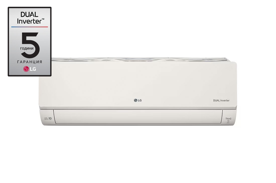 LG Стилен климатик ARTCOOL™ с DUAL Inverter, бежов цвят, Изглед отпред, AB18BK