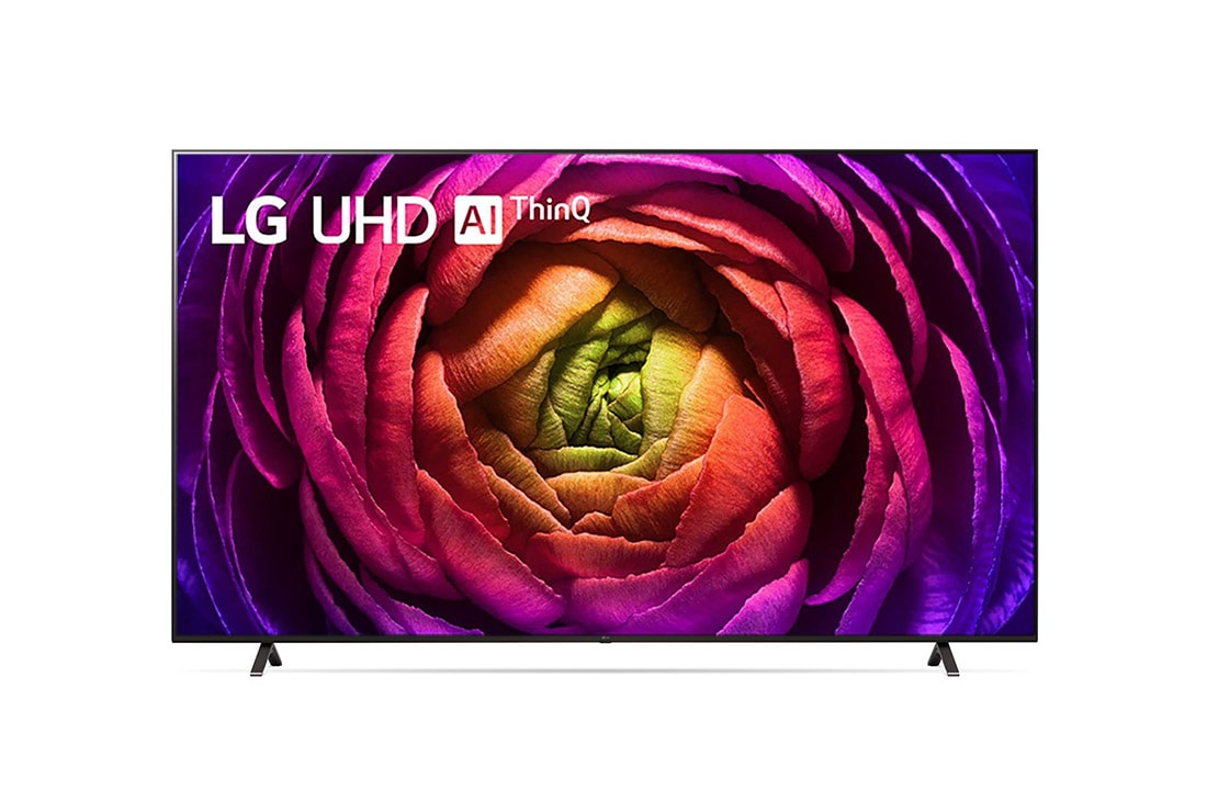 LG UHD UR76 86-инчов 4K смарт телевизор от 2023 г., Изглед отпред на LG UHD TV, 86UR76003LC