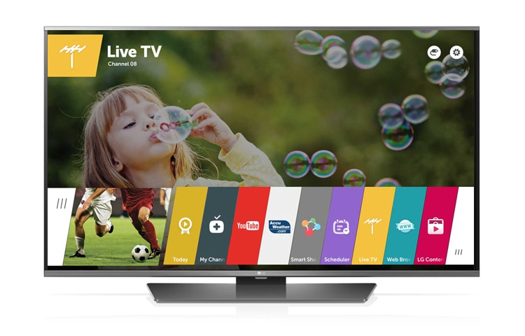 LG webOS TV mit einer Bildschirmdiagonale von 55'', webOS 2.0, Metallic Design und Virtual Surround Plus, 55LF630V