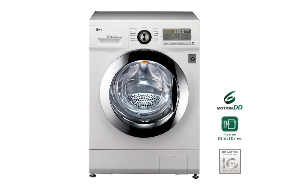LG Waschmaschine mit bis zu 6 kg Fassungsvermögen, 6 Motion DirectDrive™ und einer Gerätetiefe von nur 44 cm., F1296NDAH