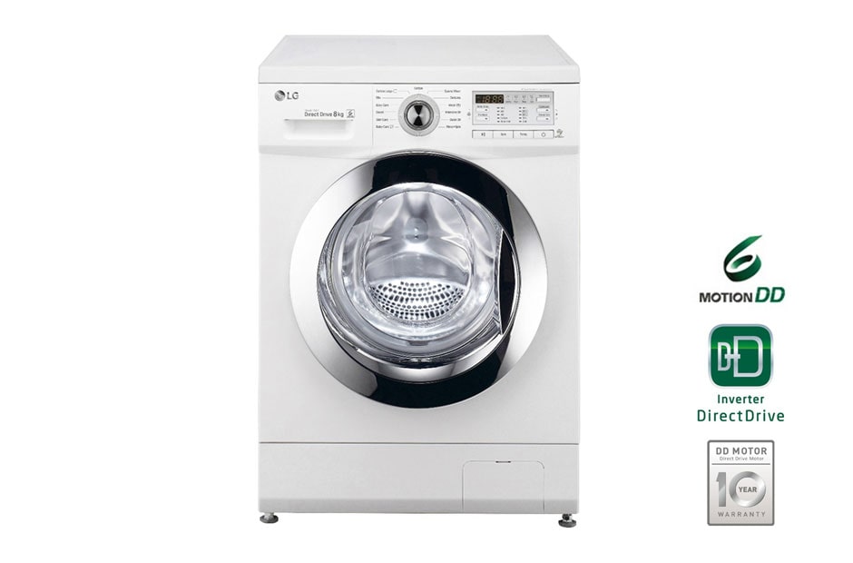 LG Waschmaschine mit 6 Motion DirectDrive™, 8 kg Fassungsvermögen und intelligenter Beladungserkennung, F14B8CHROM