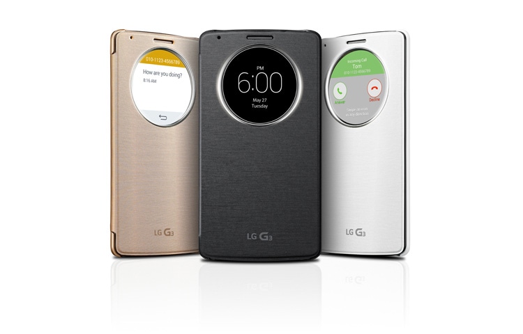 LG QuickCircle™ Case – coque de protection pour le G3 de LG qui permet de recharger sans fil, CCF-340G