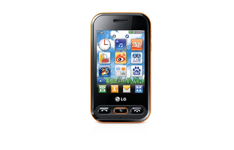 LG SNS社交网络，聊天式短信界面，3G高速网络，200万像素摄像头, T320-Orange