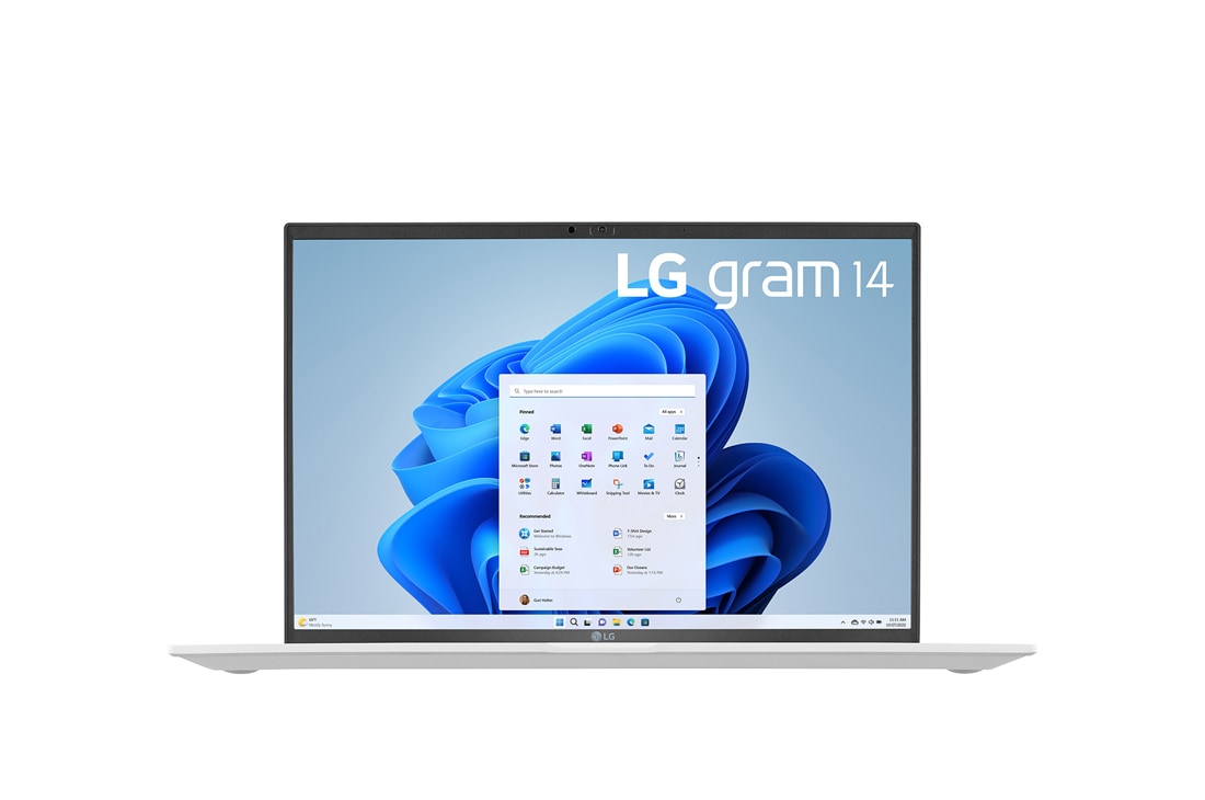 LG gram 14英寸轻型笔记本电脑，Windows 11 Home ，16:10 IPS防眩光显示屏，搭载第13代英特尔<sup>®</sup>酷睿™处理器，通过英特尔<sup>®</sup>Evo™平台认证, Front view, 14Z90R-G.CA74C