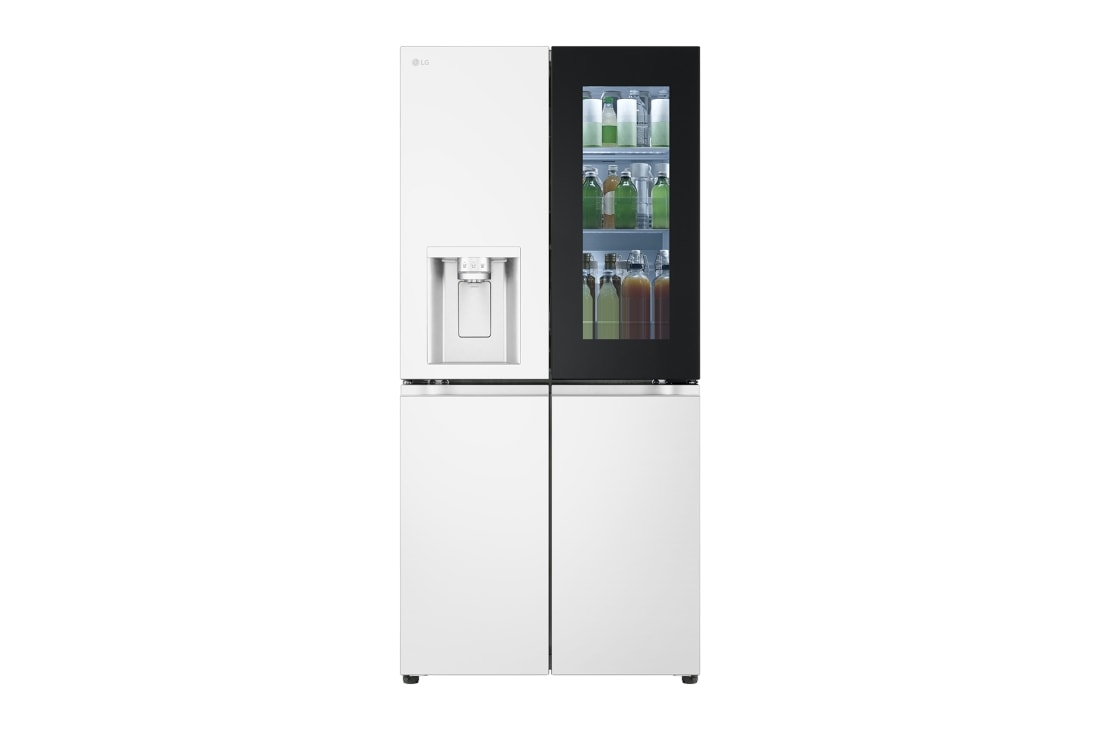 LG 冰趣系列 508L 敲一敲自动制冰冰箱 <br>十字四门  精华白, F544MEH85D