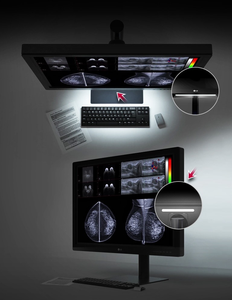 down lighting, and wall lighting offering users to view imaging results on the screen comfortably in the darkroom