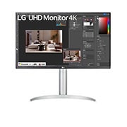 LG Monitor LG UHD 27” IPS, 4K, 3840 x 2160, 60Hz, 5ms (GtG em Faster), VESA Display, HDR™ 400, HDMI, AMD FreeSync - 27UP650-W, 27UP650-W
