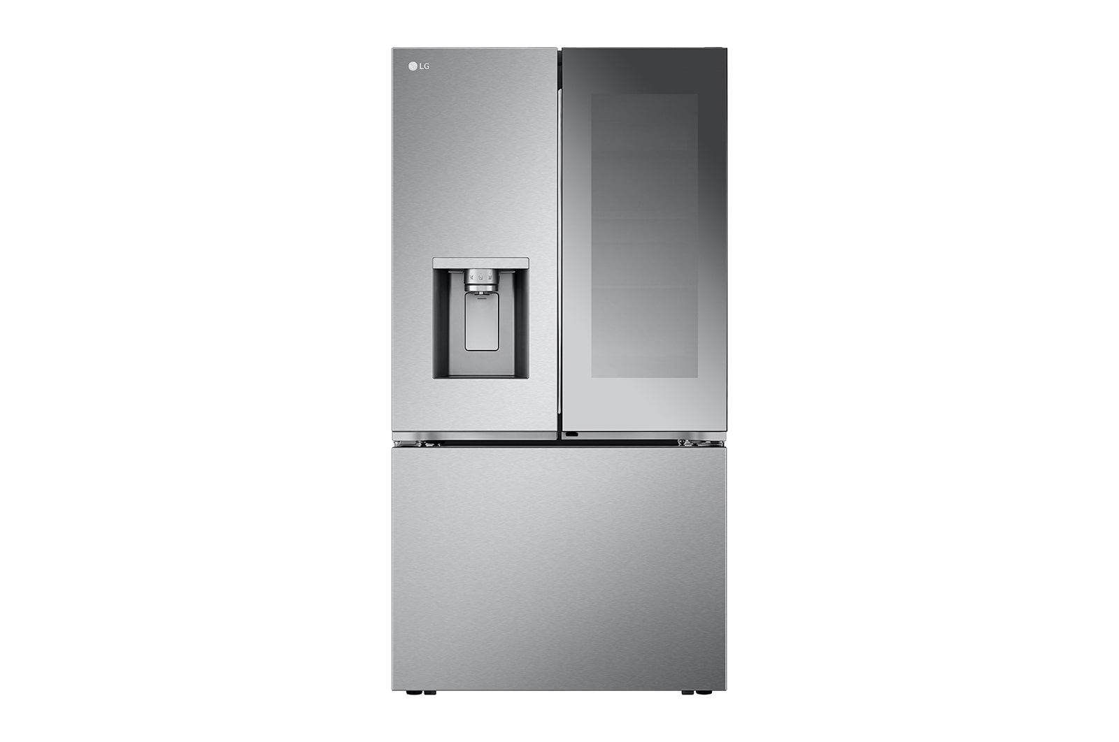 LG 26 cu. ft. Smart Mirror InstaView® Counter-Depth MAX™ French Door Refrigerator with Four Types of Ice, LRYKC2606S