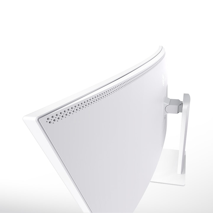 Side view of UltraFine monitor in a white background